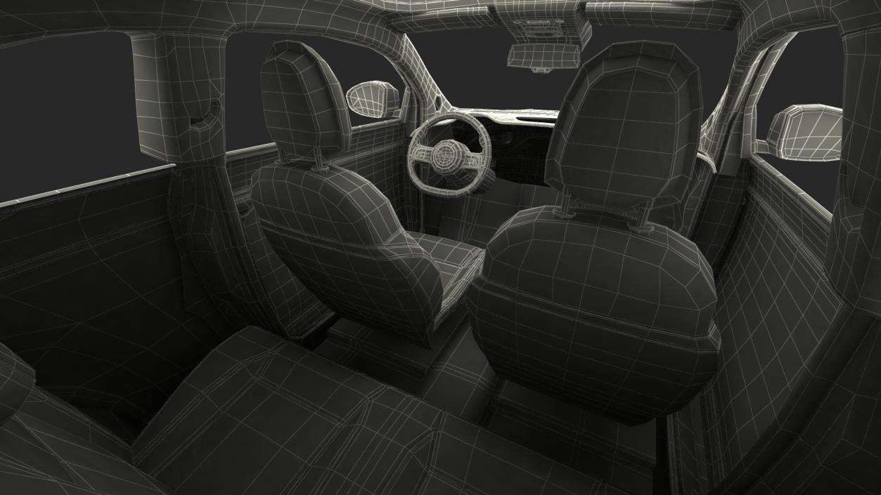 3D Fiat 500 La Prima Simple Interior model