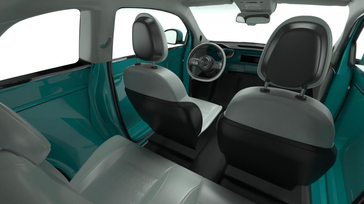 3D Fiat 500 La Prima Simple Interior model