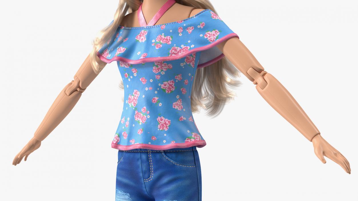 3D Barbie Doll Jeans Style model