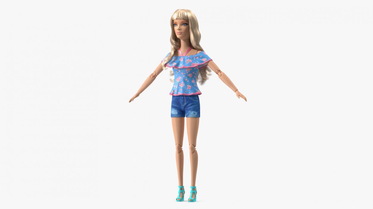 3D Barbie Doll Jeans Style model