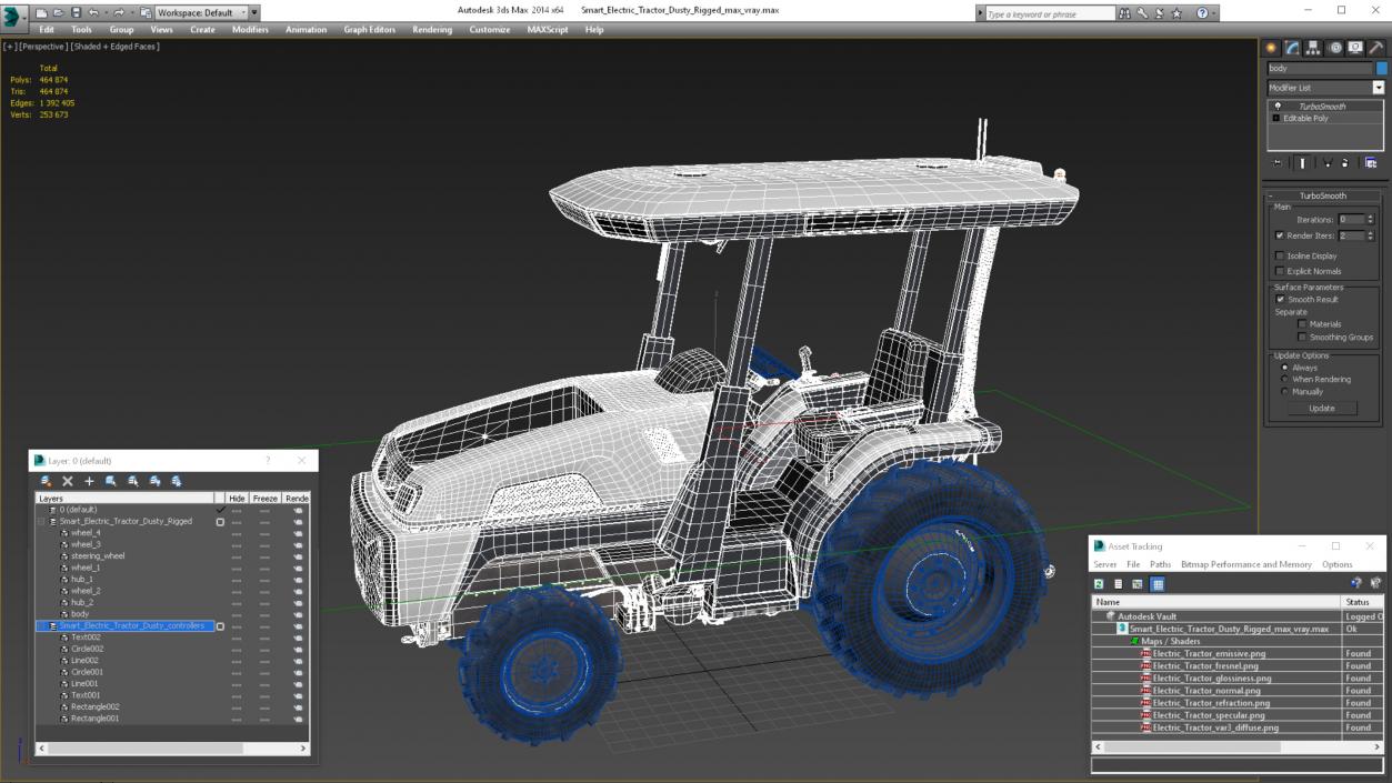 3D model Smart Electric Tractor Dusty Rigged