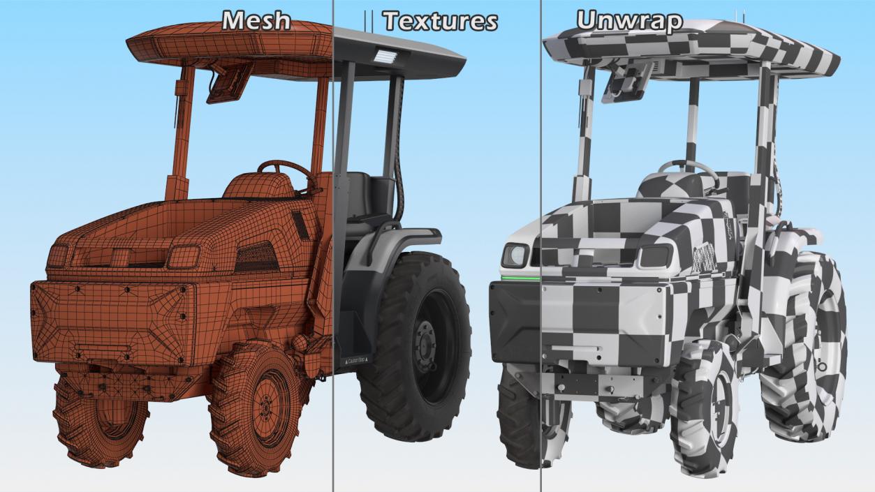 3D model Smart Electric Tractor Dusty Rigged