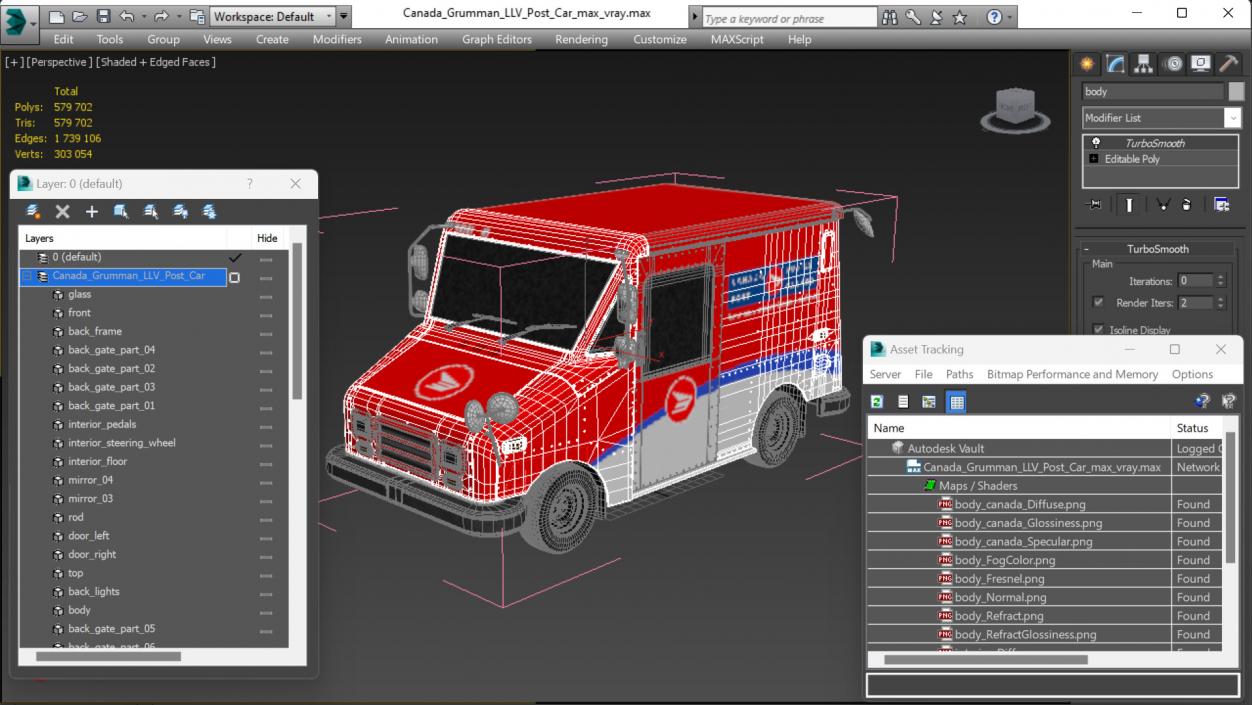 Canada Grumman LLV Post Car 3D