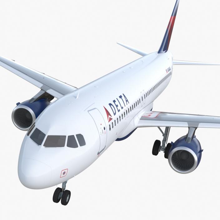 Airbus A320 Delta Air Lines Rigged 3D model