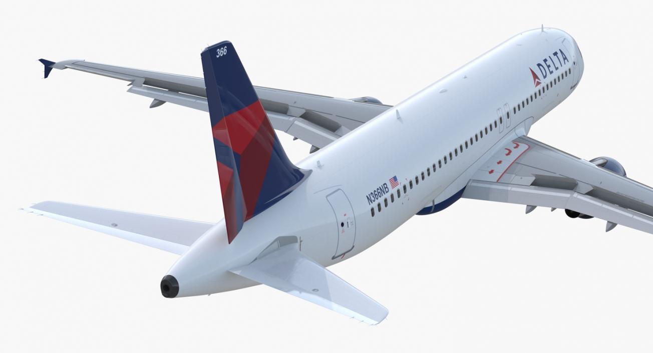 Airbus A320 Delta Air Lines Rigged 3D model