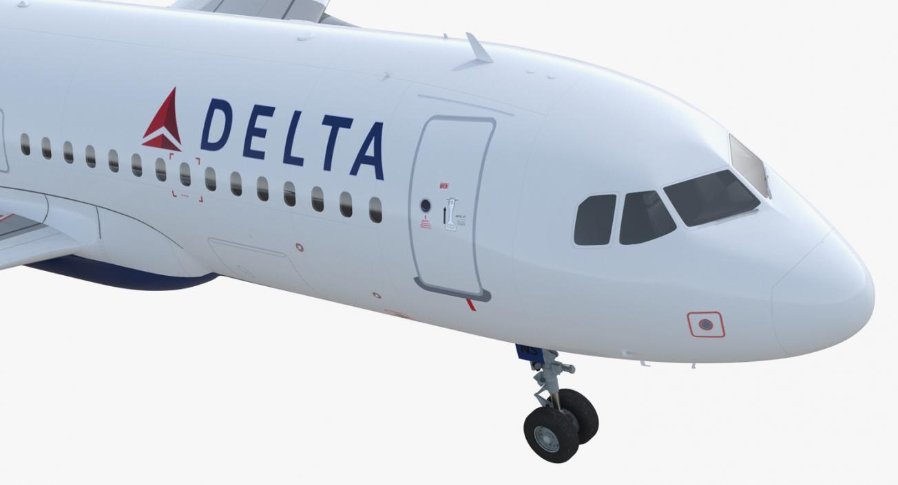 Airbus A320 Delta Air Lines Rigged 3D model