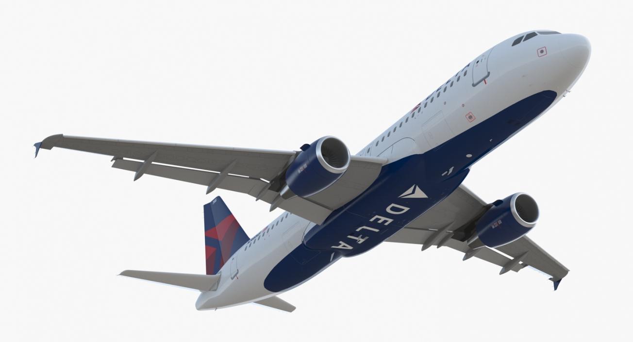 Airbus A320 Delta Air Lines Rigged 3D model