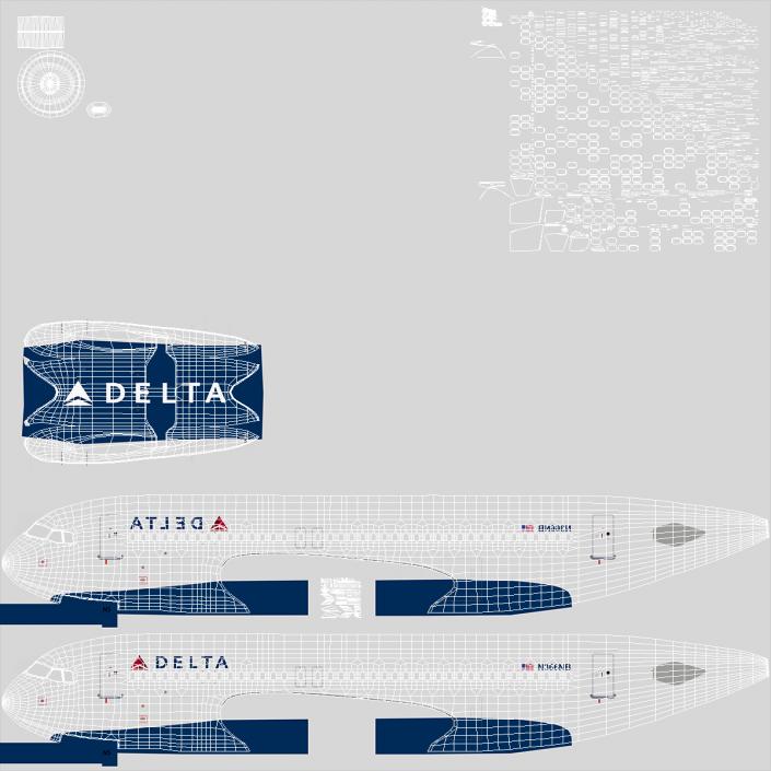 Airbus A320 Delta Air Lines Rigged 3D model