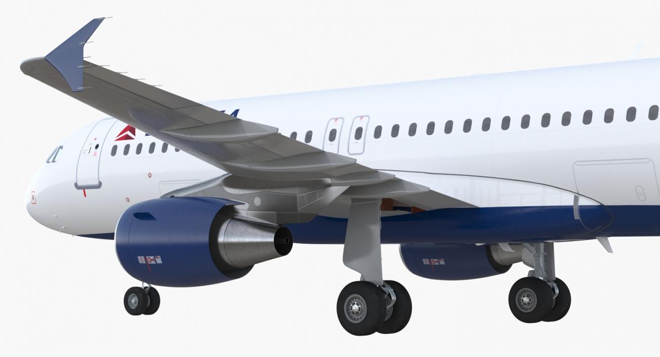 Airbus A320 Delta Air Lines Rigged 3D model