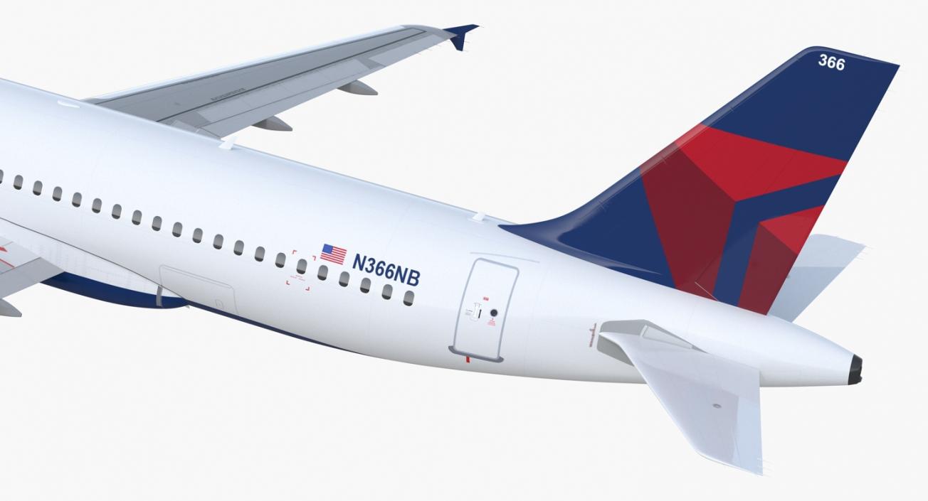 Airbus A320 Delta Air Lines Rigged 3D model