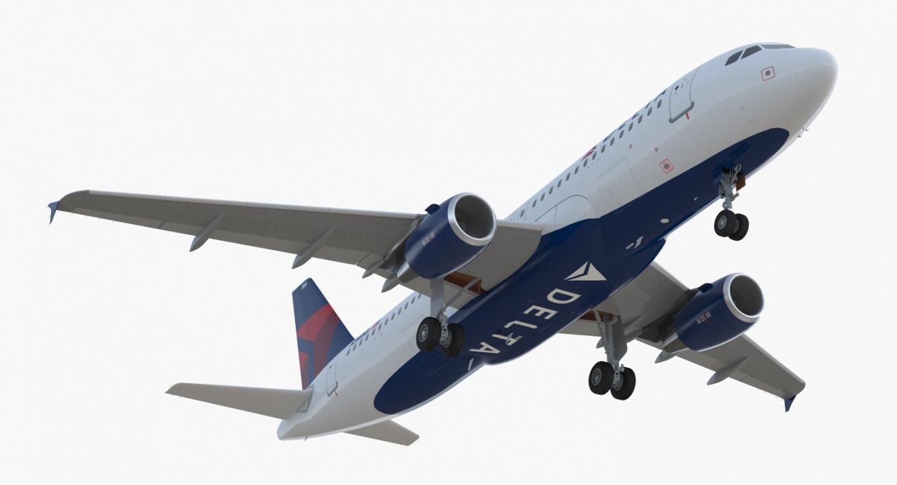 Airbus A320 Delta Air Lines Rigged 3D model