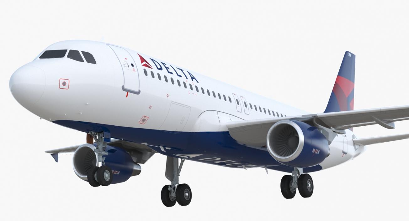 Airbus A320 Delta Air Lines Rigged 3D model