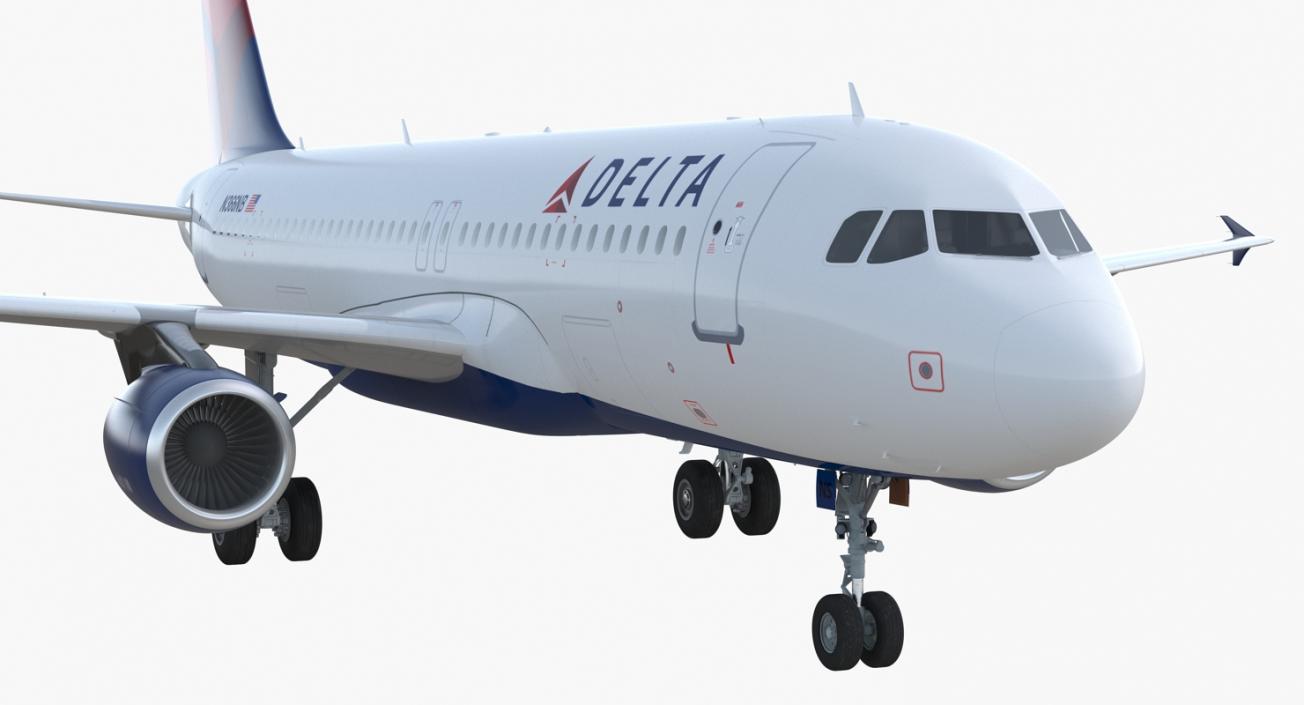 Airbus A320 Delta Air Lines Rigged 3D model