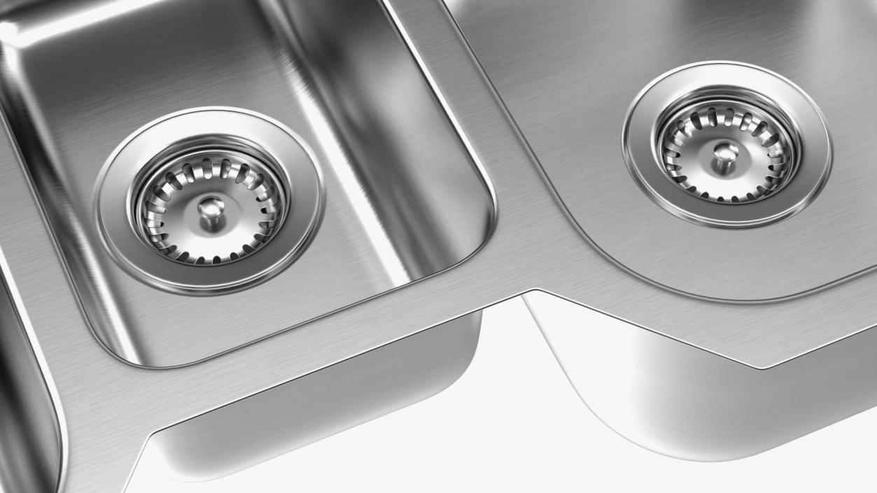 3D model Undermount Triple Bowl Kitchen Sink