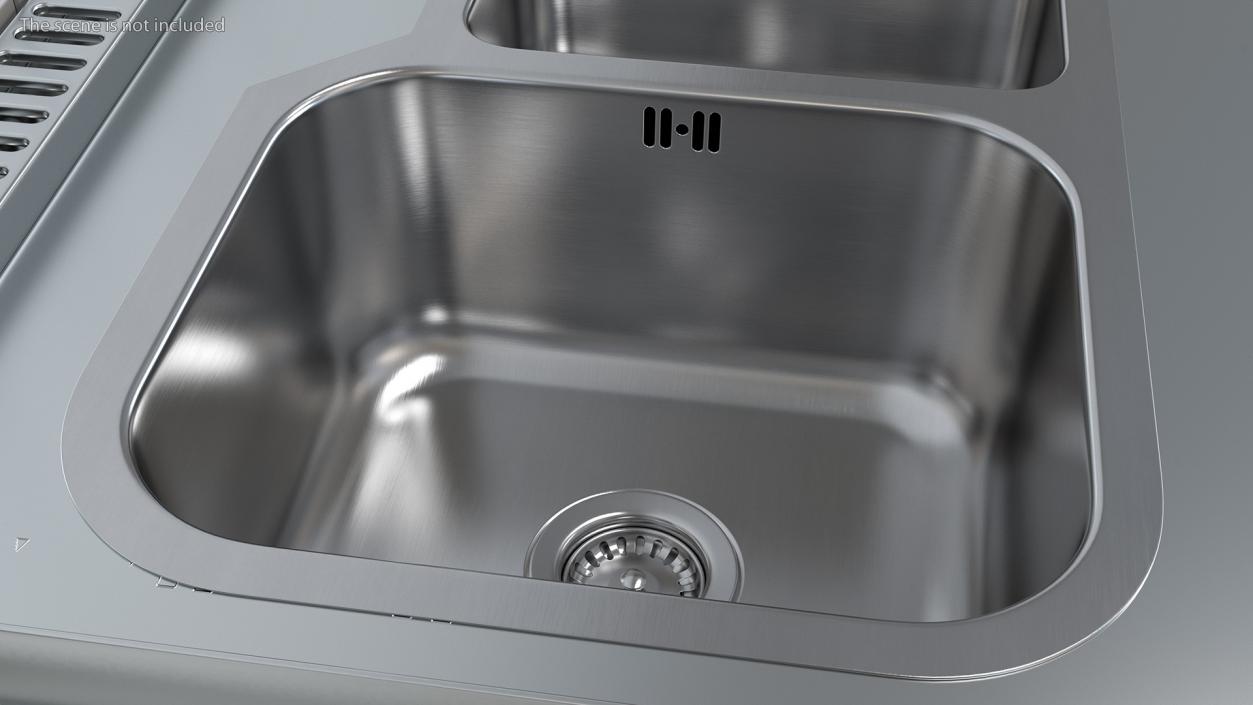 3D model Undermount Triple Bowl Kitchen Sink