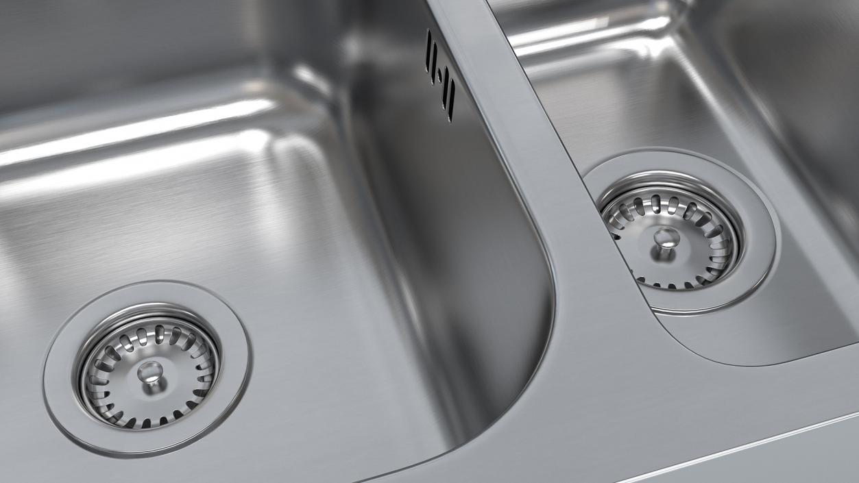 3D model Undermount Triple Bowl Kitchen Sink