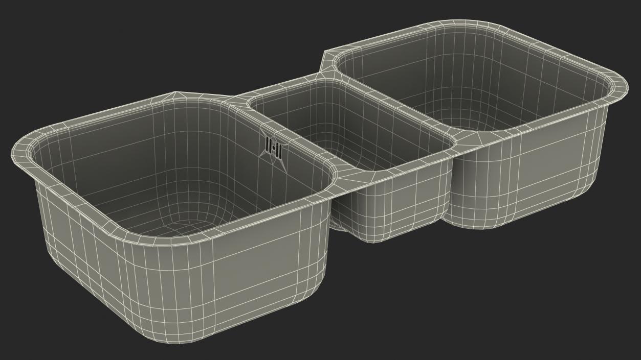 3D model Undermount Triple Bowl Kitchen Sink