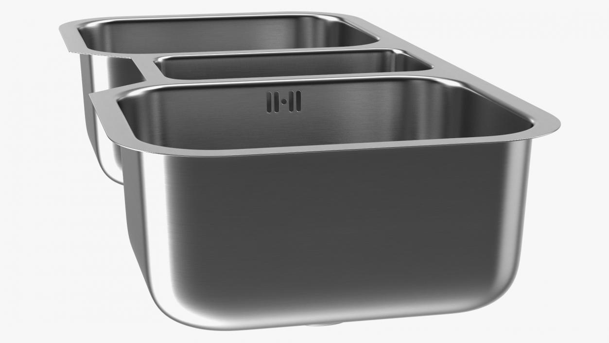 3D model Undermount Triple Bowl Kitchen Sink