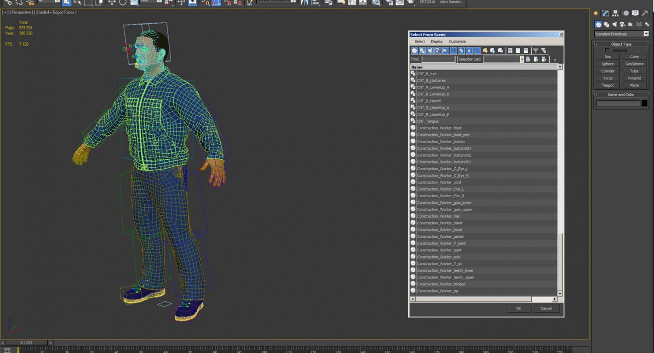 Mechanic Worker Wearing Blue Overalls Rigged 3D model