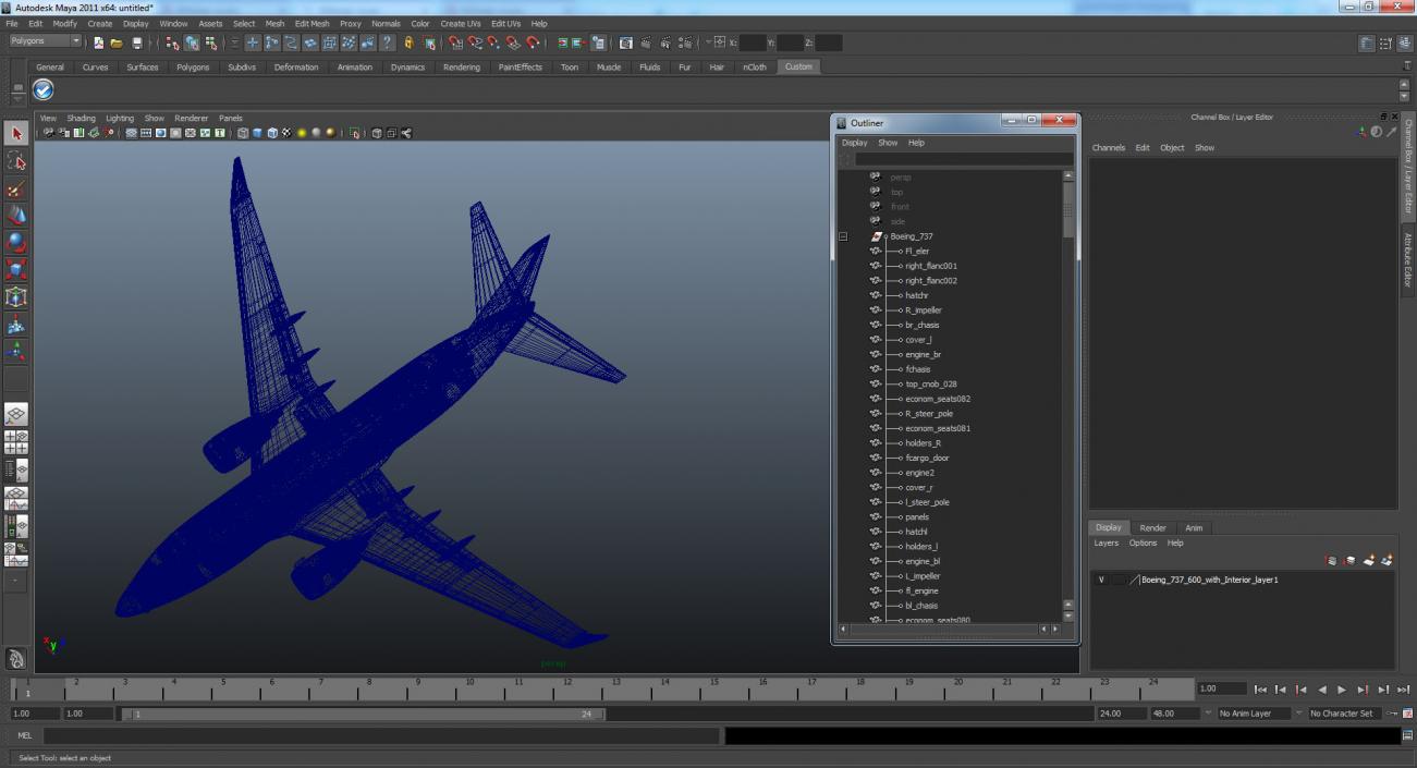 3D Boeing 737-600 with Interior Generic