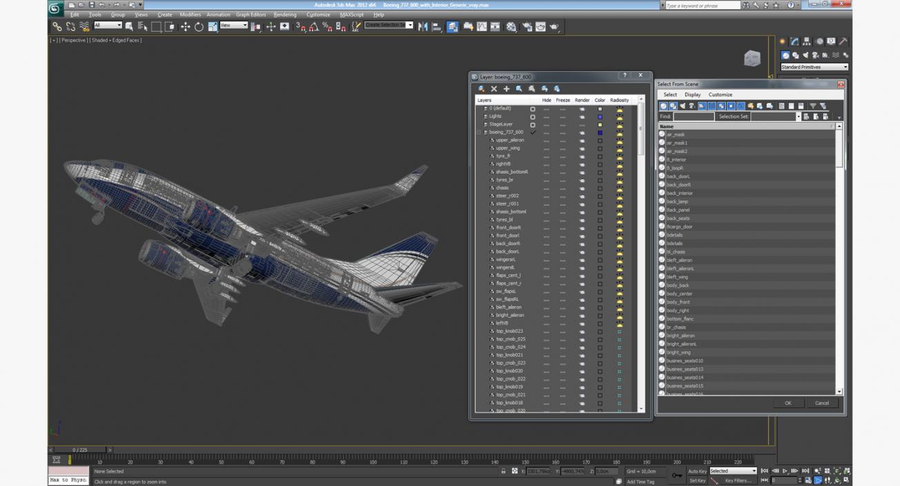 3D Boeing 737-600 with Interior Generic