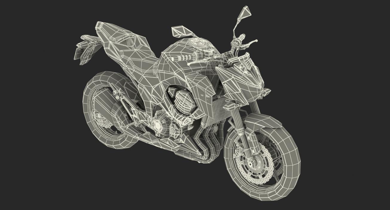 Kawasaki Z800 2016 Green 3D model