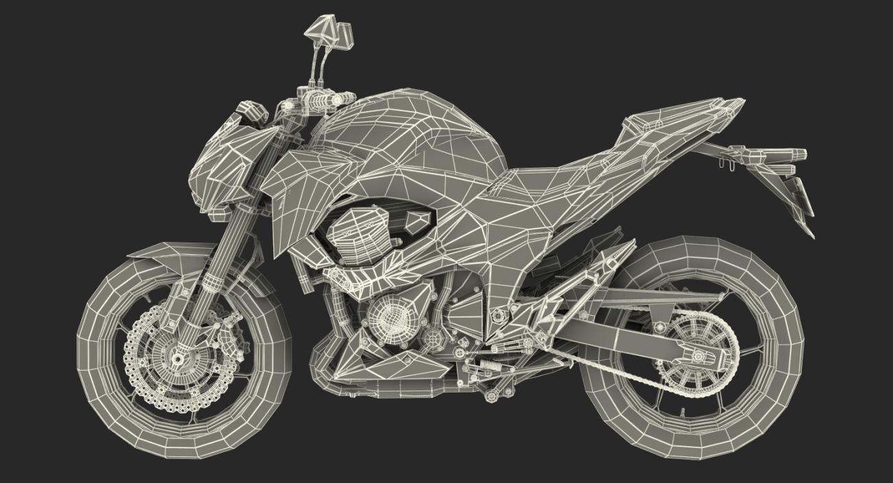 Kawasaki Z800 2016 Green 3D model