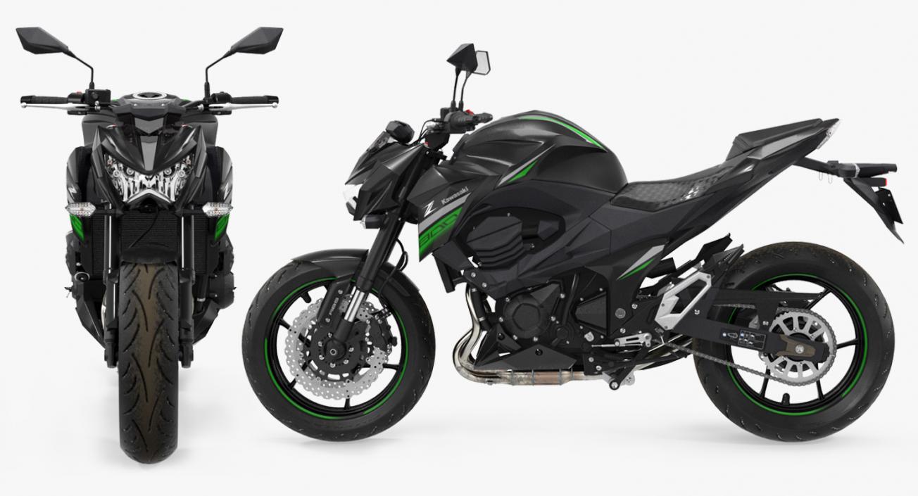 Kawasaki Z800 2016 Green 3D model