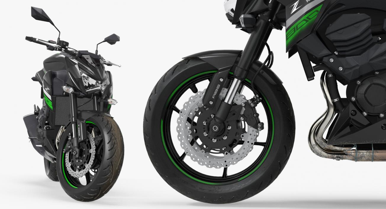 Kawasaki Z800 2016 Green 3D model