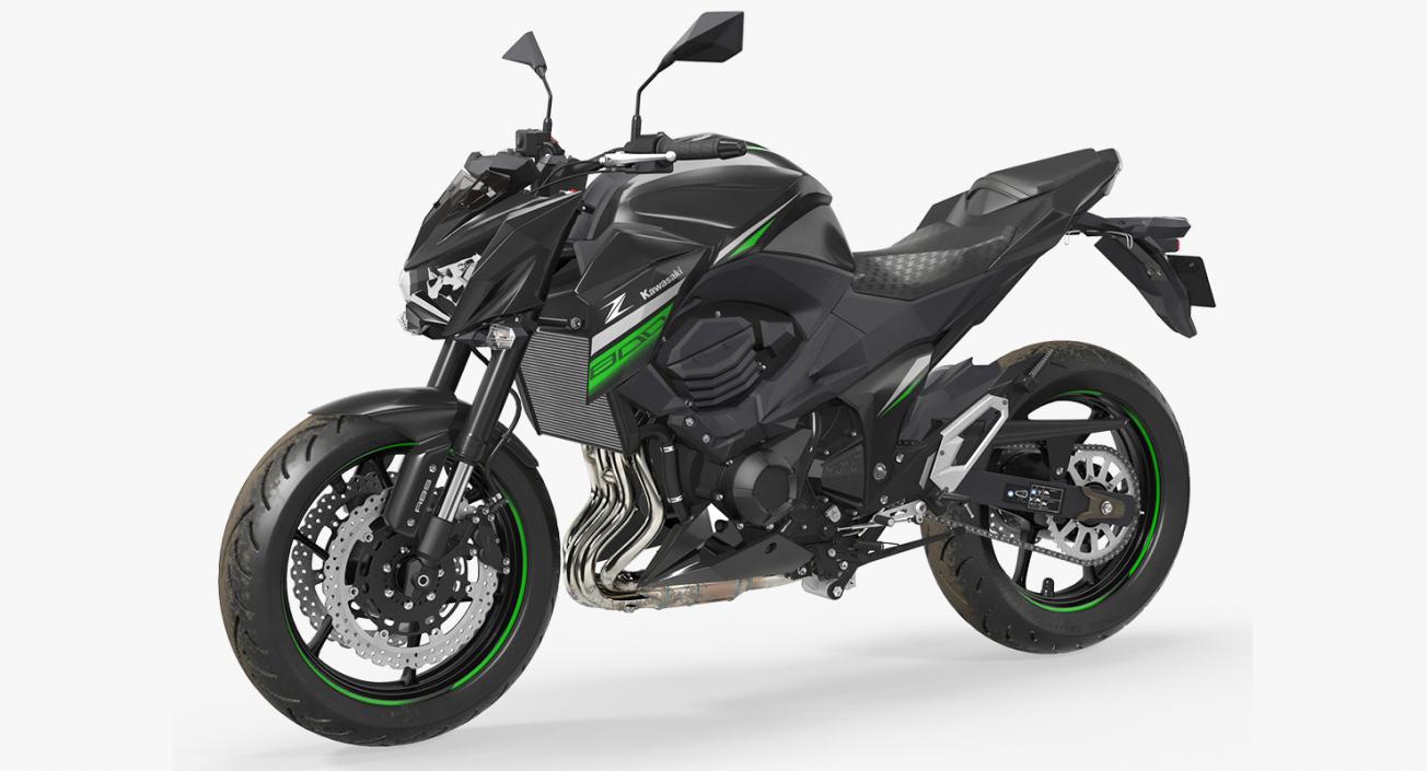 Kawasaki Z800 2016 Green 3D model