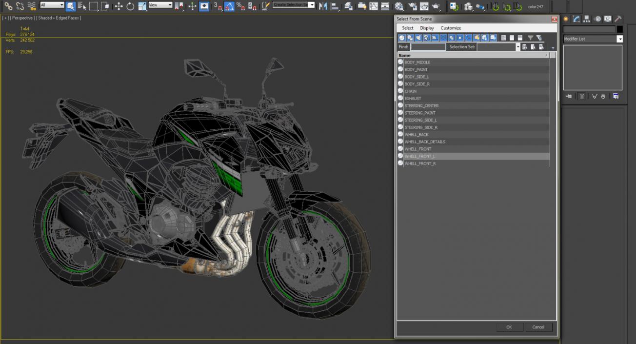 Kawasaki Z800 2016 Green 3D model