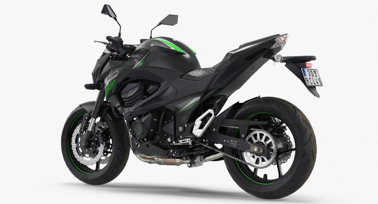 Kawasaki Z800 2016 Green 3D model