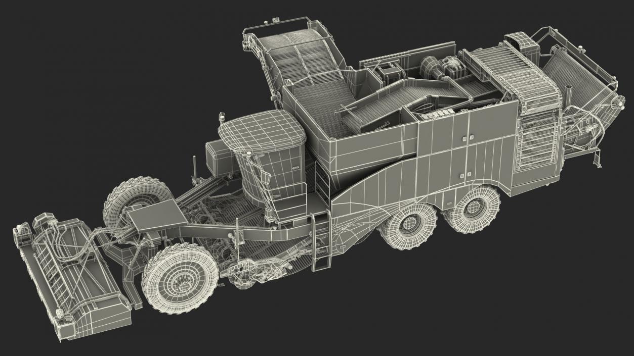 3D Potato Harvester Rigged model