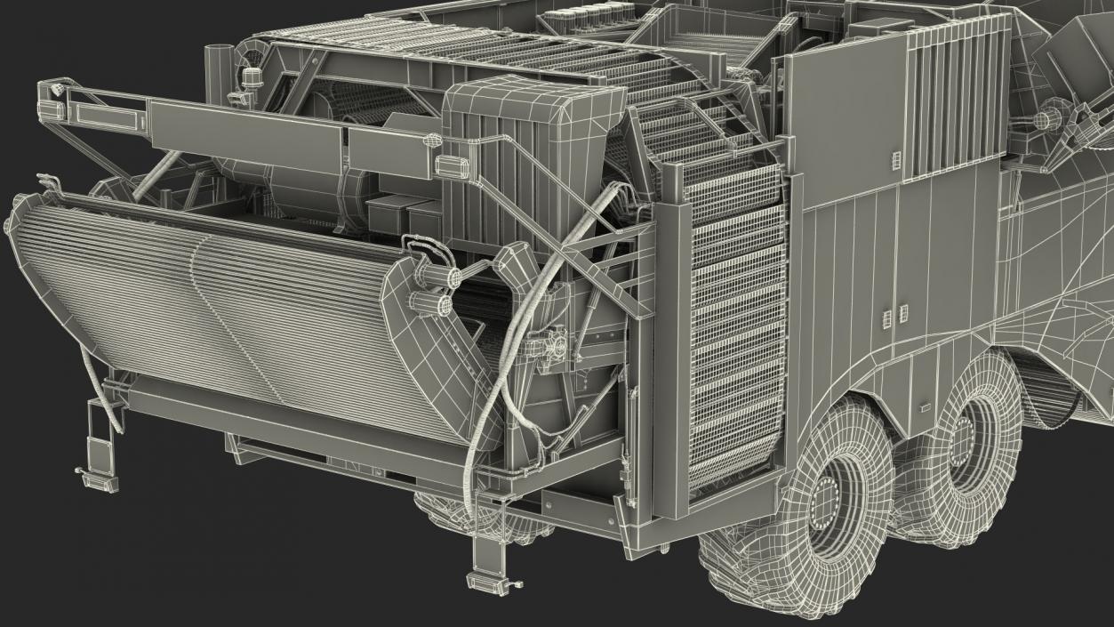 3D Potato Harvester Rigged model