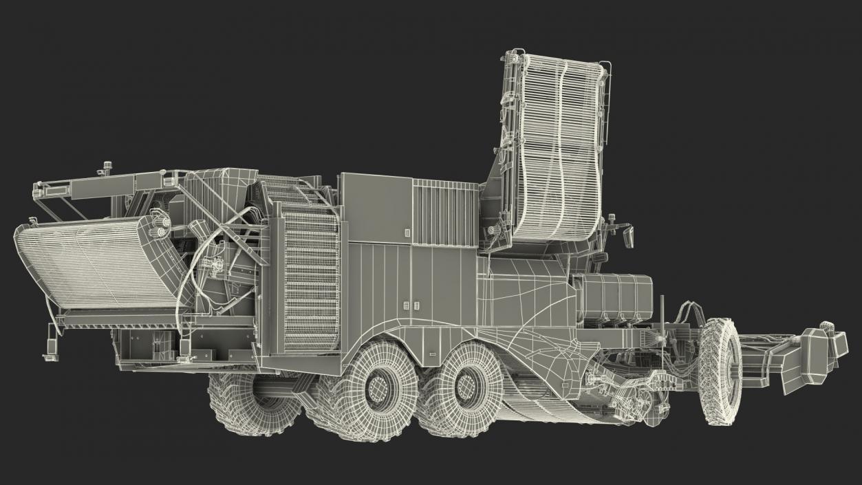 3D Potato Harvester Rigged model