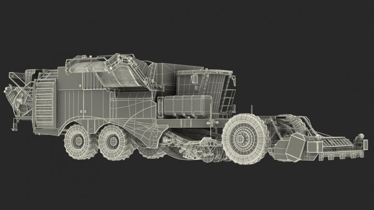 3D Potato Harvester Rigged model