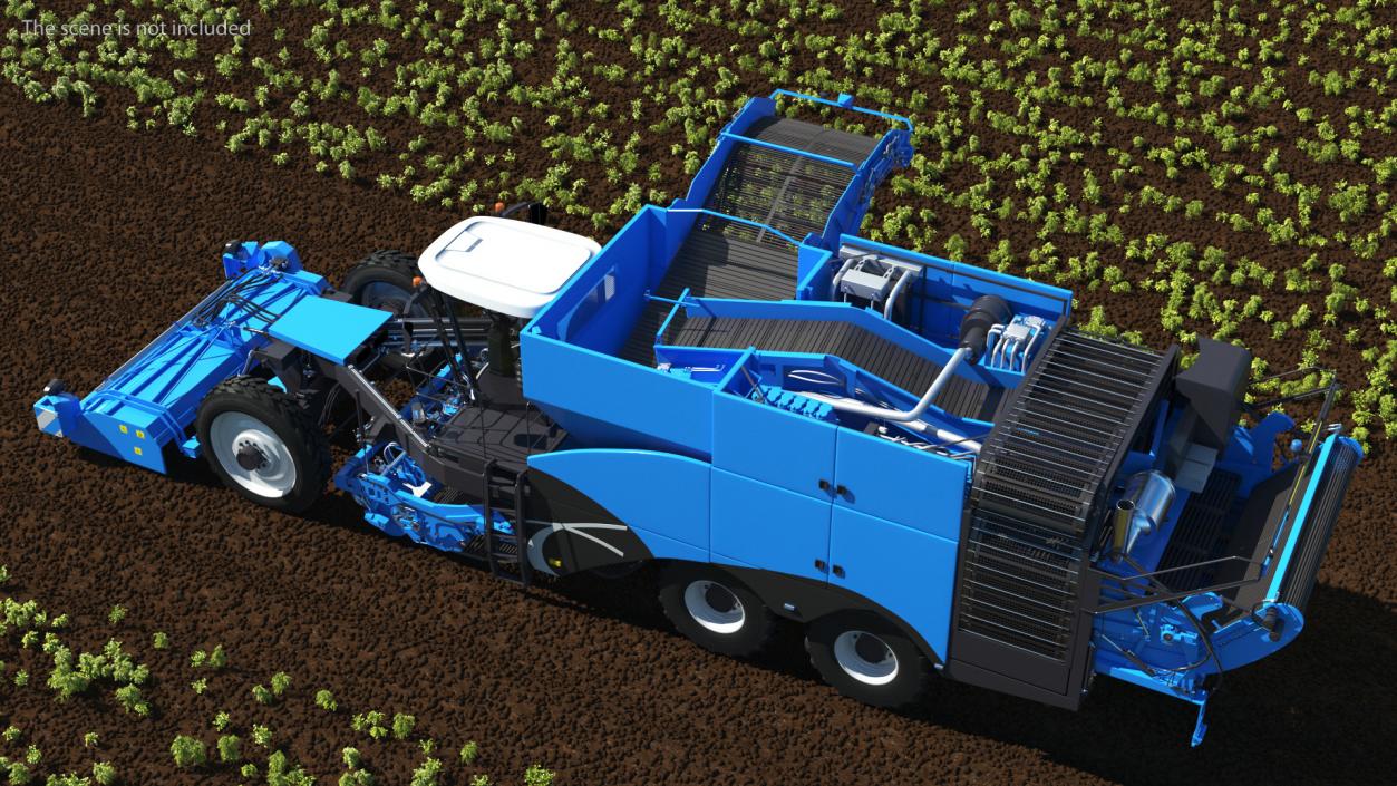 3D Potato Harvester Rigged model