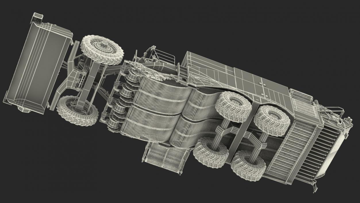 3D Potato Harvester Rigged model