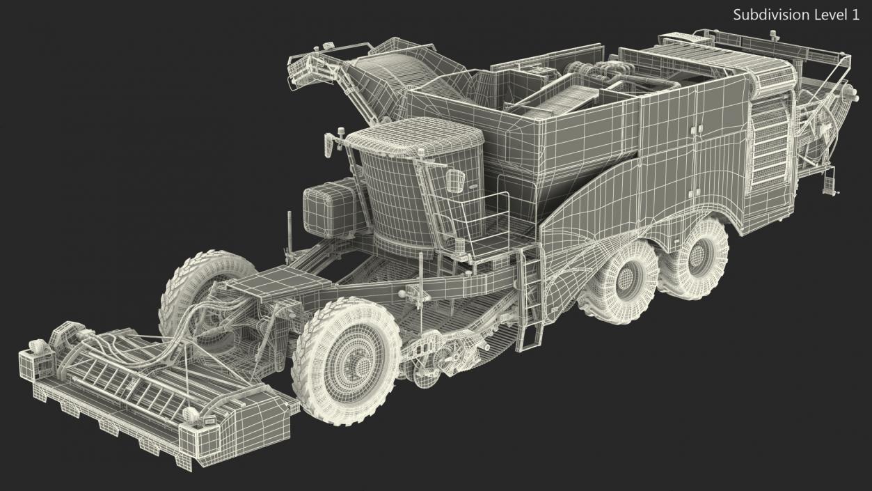 3D Potato Harvester Rigged model