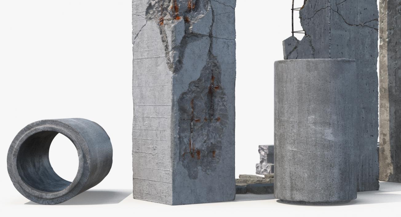 3D Concrete Elements Collection model