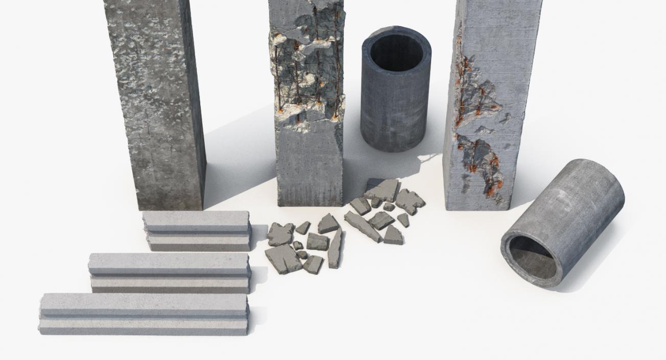 3D Concrete Elements Collection model