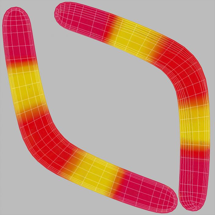 Multicolor Wooden Boomerang 3D