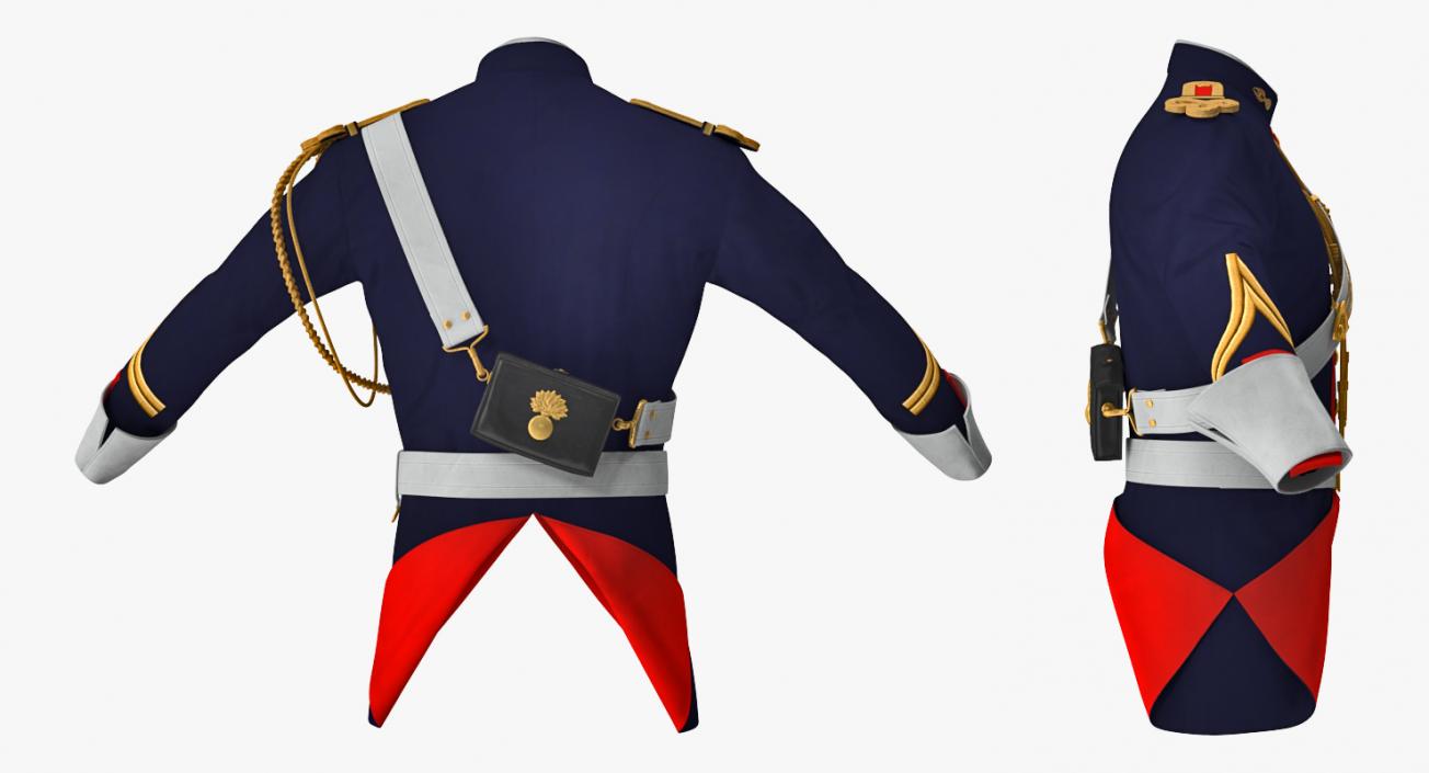 3D French Cuirassier Officers Jacket model