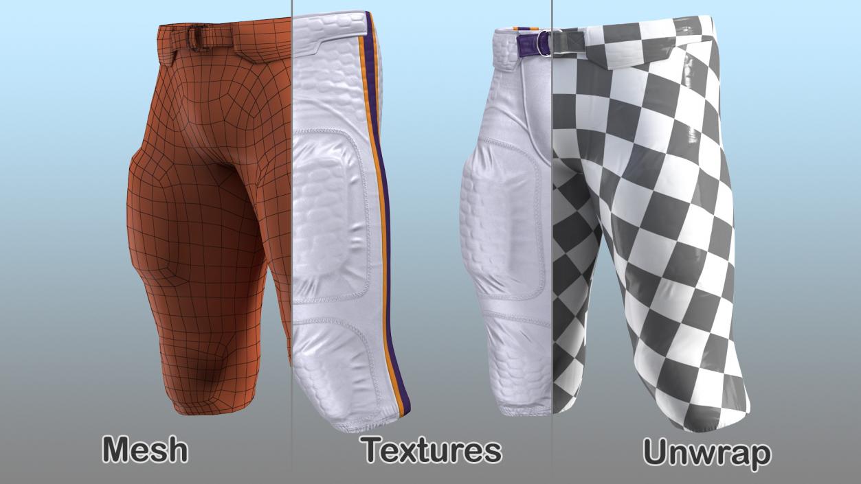 3D model American Football Player Bottoms Uniform