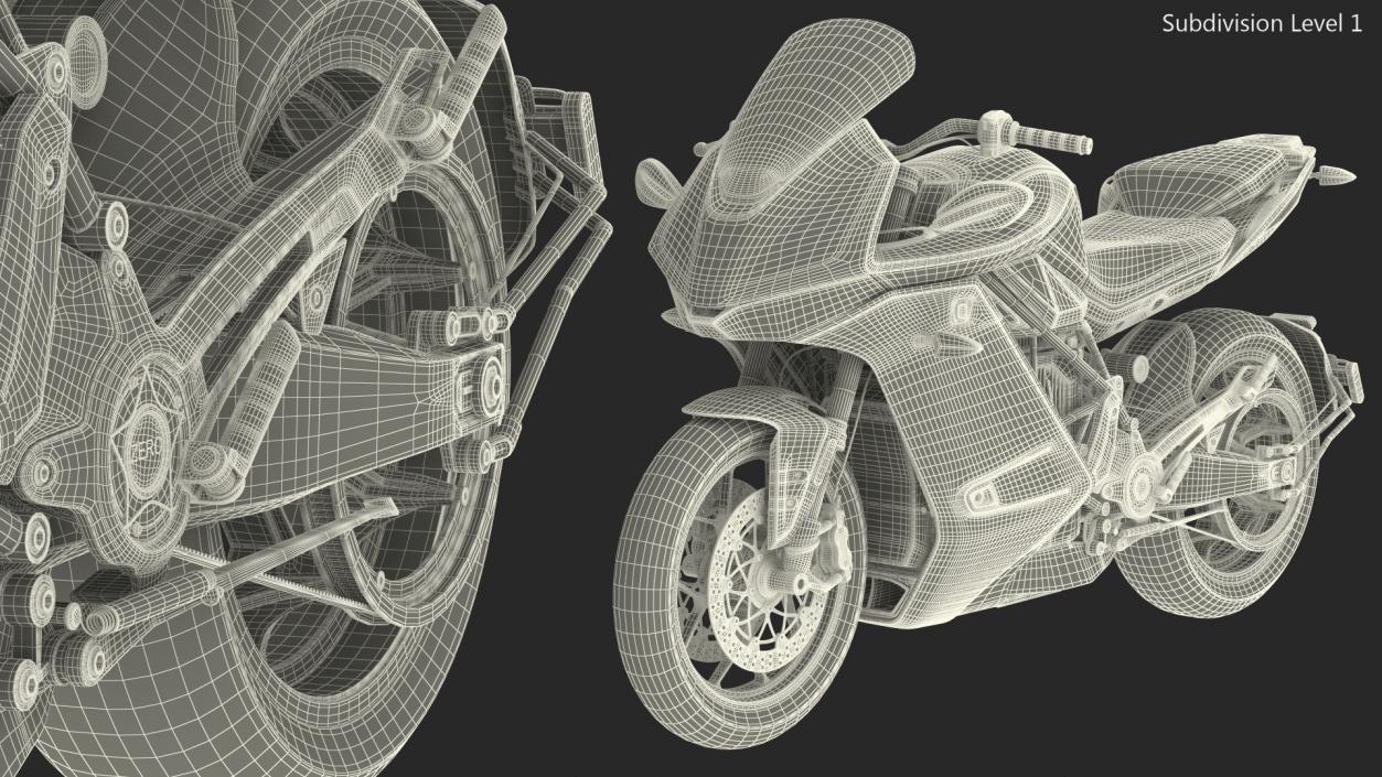 3D Zero SR S Electric Motorcycle Rigged