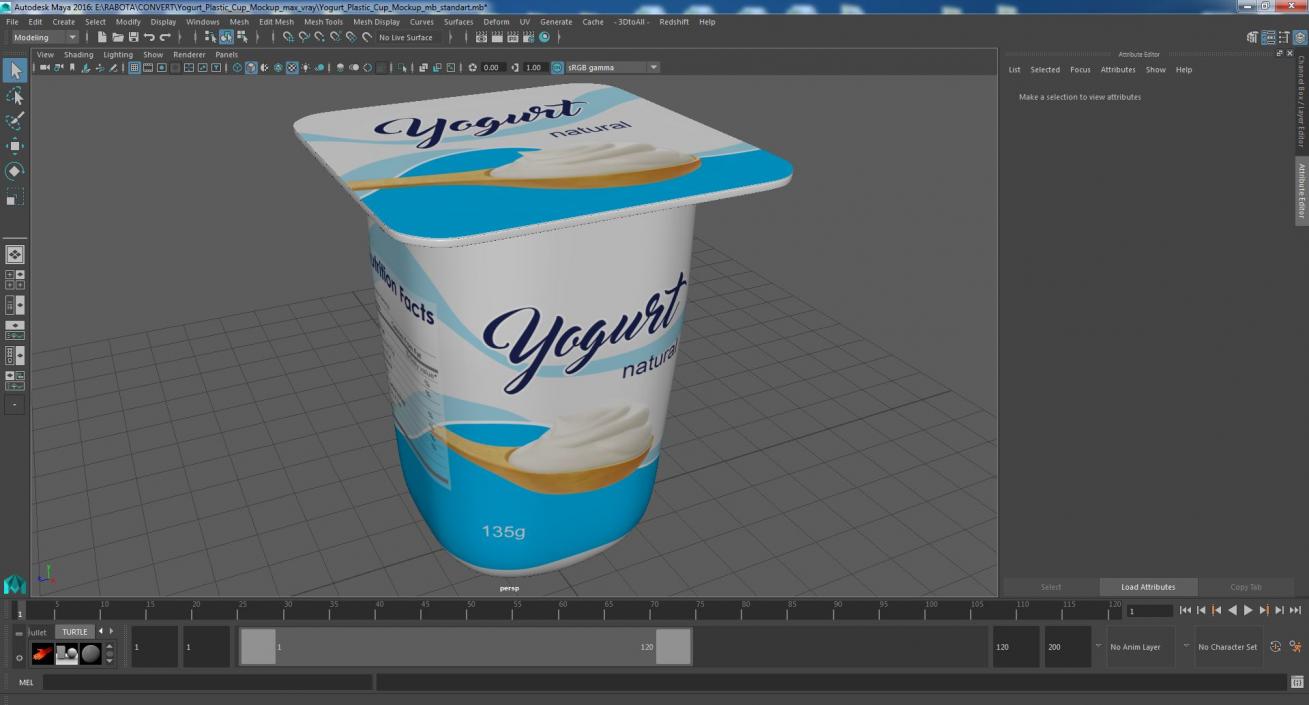 3D model Yogurt Plastic Cup Mockup