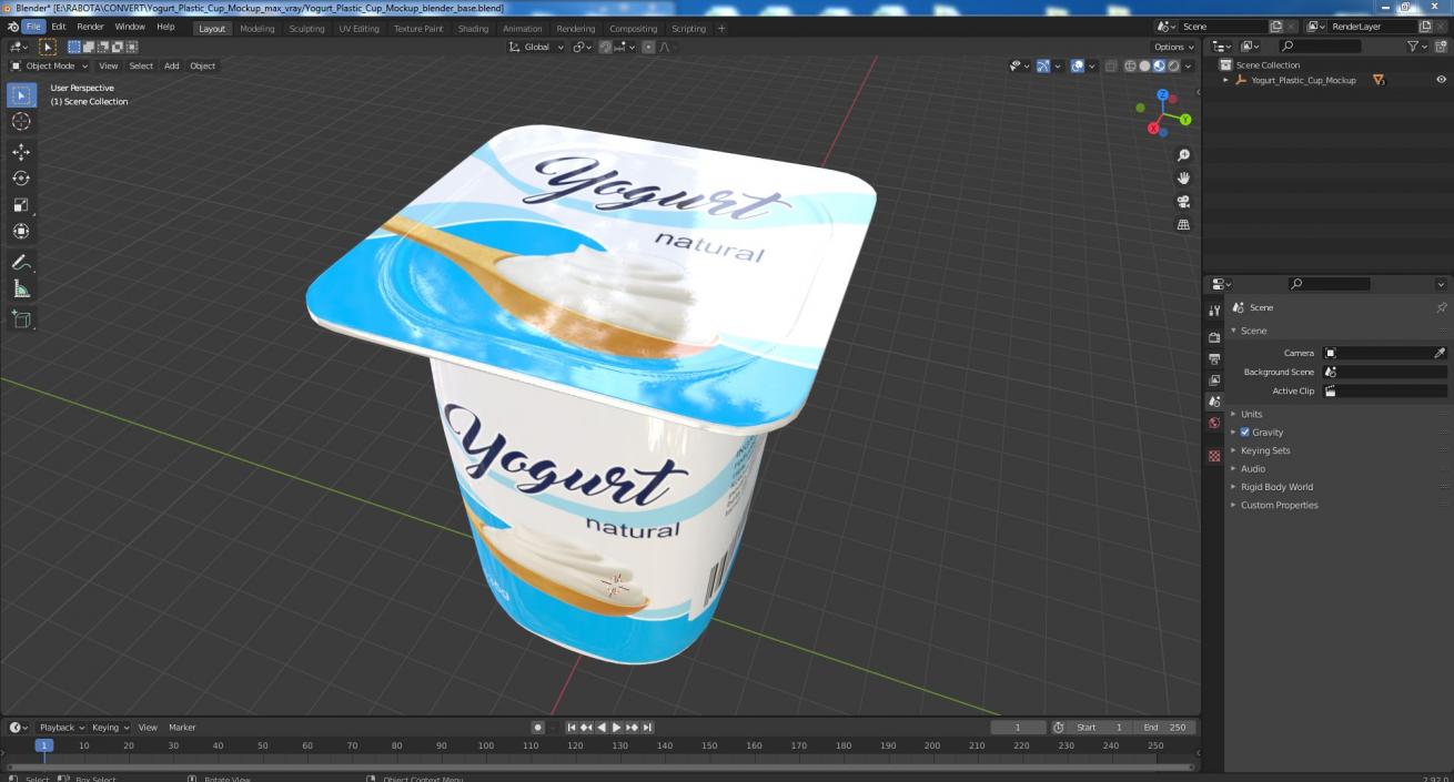 3D model Yogurt Plastic Cup Mockup