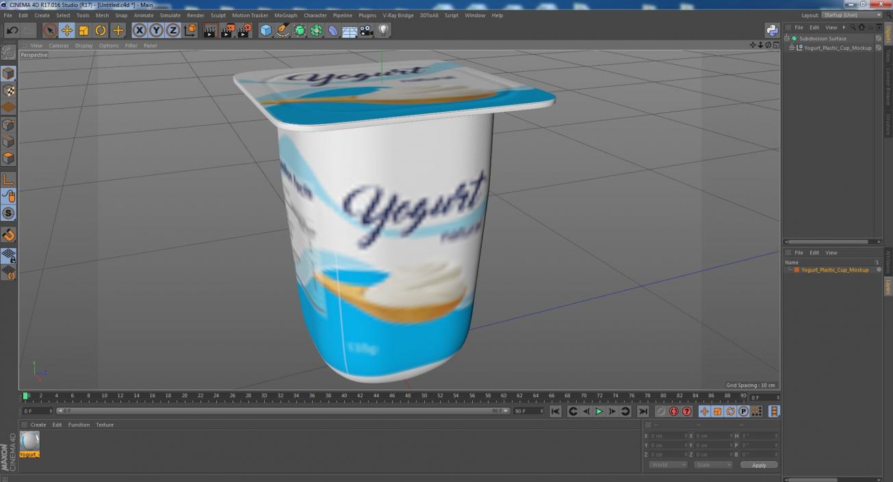 3D model Yogurt Plastic Cup Mockup