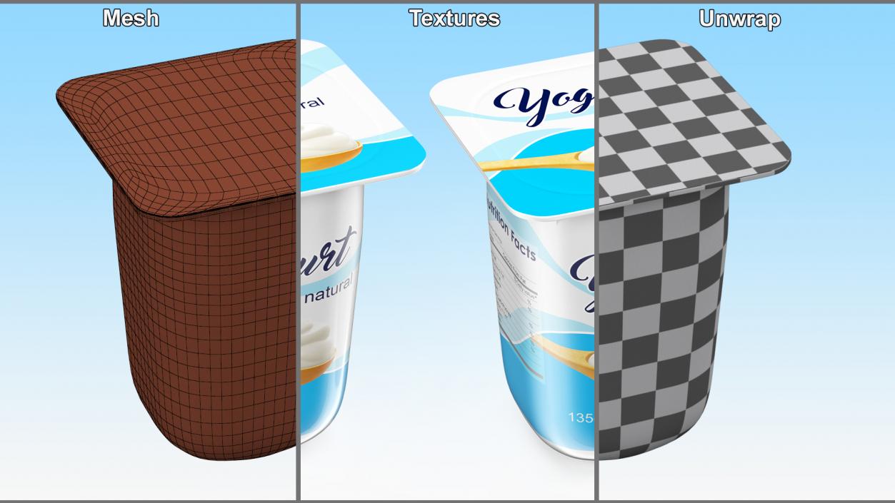 3D model Yogurt Plastic Cup Mockup