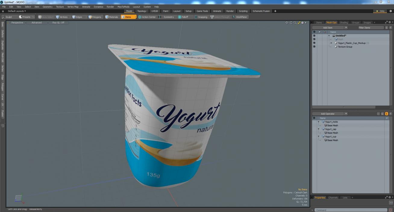 3D model Yogurt Plastic Cup Mockup